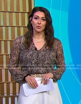 Erielle’s brown snake print blouse on Good Morning America