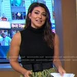 Erielle’s green and white bird print skirt on Good Morning America