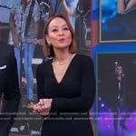 Eva’s black ruched v-neck dress on Good Morning America