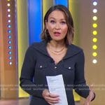 Eva's grey button front ribbed dress on Good Morning America