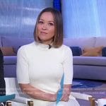 Eva’s white ribbed knit maxi dress on Good Morning America