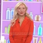 Faith Xue’s red belted wrap blazer on Today