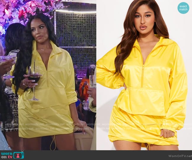 Fashion Nova Windbreak Me Mini Dress worn by Mia Thornton on The Real Housewives of Potomac