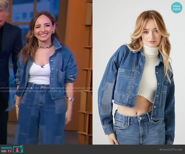 Forever 21 Cropped Patchwork Denim Jacket worn by Lilliana Vazquez on Good Morning America