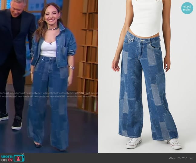 Forever 21 Patchwork Mid-Rise Baggy Jeans worn by Lilliana Vazquez on Good Morning America