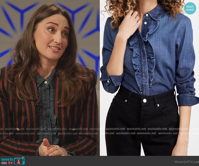 Frame Ruffle Tux Top worn by Dawn Solano (Sara Bareilles) on Girls5eva