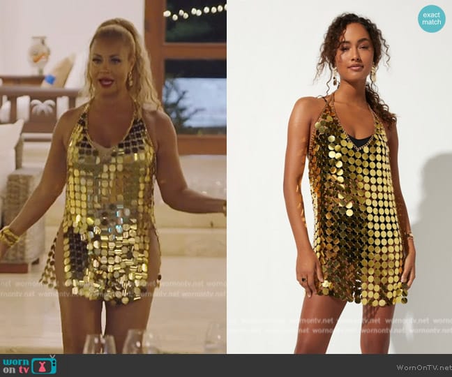 Francescas Roxanna Sequin Chain Dress worn by Gizelle Bryant on The Real Housewives of Potomac