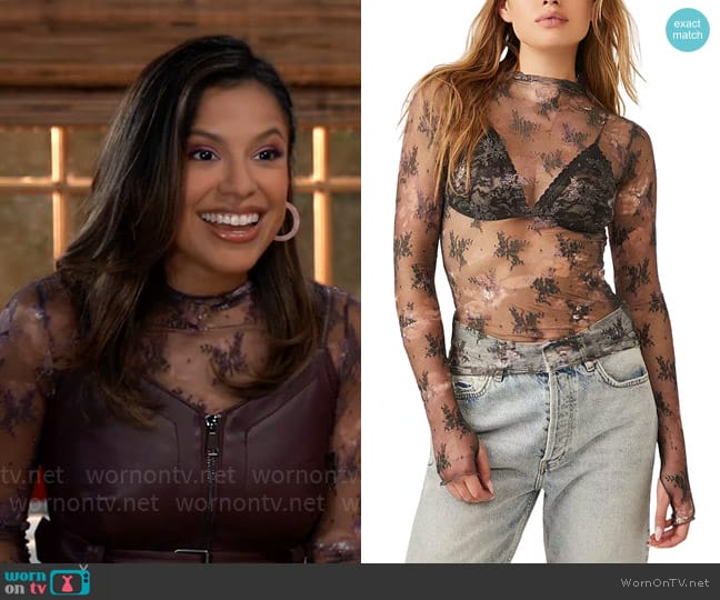 WornOnTV: Blaze’s lace top and purple leather dress on General Hospital