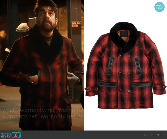 Freenote Cloth Tolgate Wool Red Plaid Coat worn by Harry Keshegian (Adam Goldberg) on The Equalizer