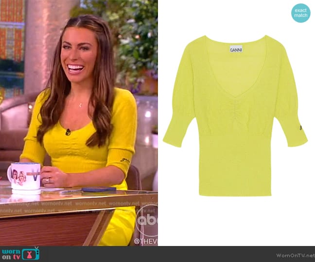 Ganni U-neck merino wool top worn by Alyssa Farah Griffin on The View