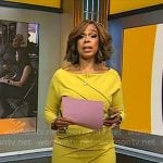 Gayle King’s chartreuse long sleeve dress on CBS Mornings