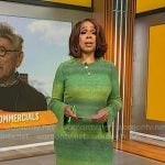 Gayle King’s green ombre knit dress on CBS Mornings