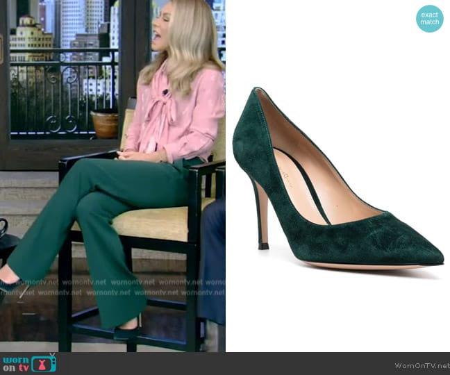 Gianvito Rossi Gianvito 85 pointed pumps worn by Kelly Ripa on Live with Kelly and Mark