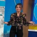 Ginger’s black floral blouse and flare pants on Good Morning America