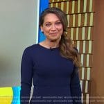 Ginger’s navy knit mini dress on Good Morning America