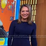 Ginger’s navy knit mini dress on Good Morning America