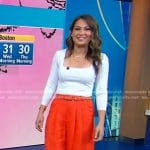 Ginger’s orange wide leg pants on Good Morning America