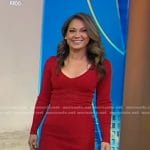 Ginger’s red v-neck sheath dress on Good Morning America