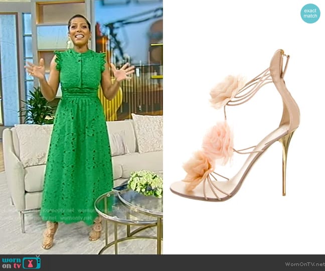 Giuseppe Zanotti Floral Sandals worn by Tamron Hall on Tamron Hall Show