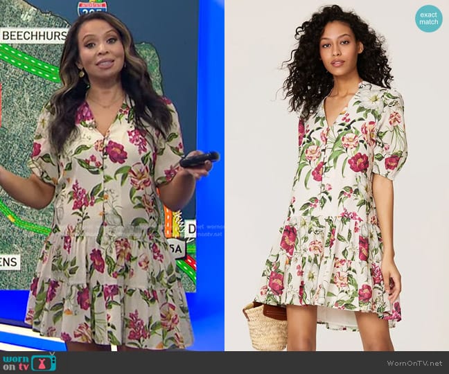 Great Jones Floral Shift Dress worn by Adelle Caballero on Today