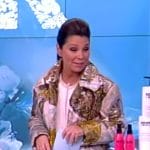 Gretta Monahan’s metallic jacquard jacket on The View