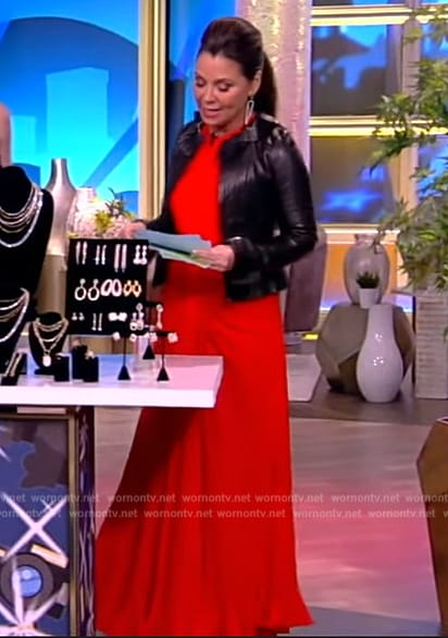 Gretta’s red ruched dress on The View