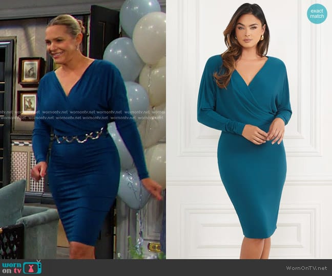 Guess Cassie Dress in Blue worn by Nicole Walker (Arianne Zucker) on Days of our Lives