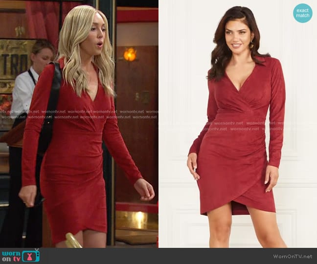 Guess Hudson Wrap Dress worn by Theresa Donovan (Emily O'Brien) on Days of our Lives