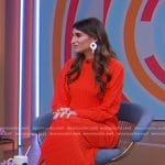 Haley Sacks’s orange ribbed top and skirt on Good Morning America