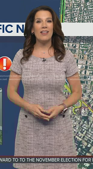Heather's grey short sleeve dress on Good Morning America