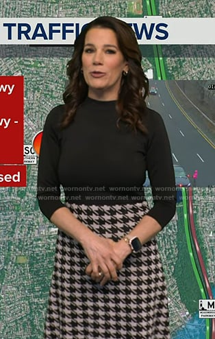 Heather's black houndstooth dress on Good Morning America