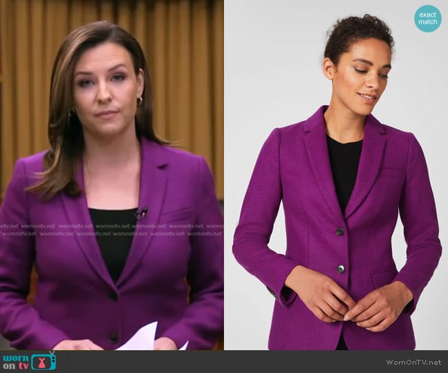 Hobbs Jessica Blazer in Purple worn by Mary Bruce on Good Morning America