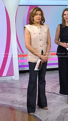 Hoda’s beige buttoned vest on Today