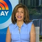 Hoda’s blue sleeveless sweater and pants on Today