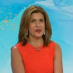 Hoda’s red ribbed peplum top on Today