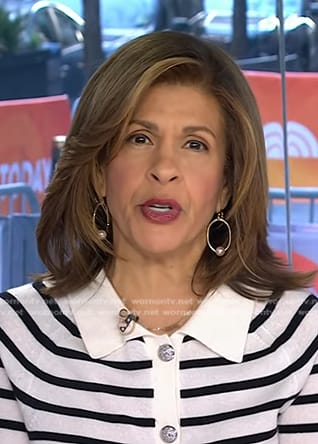 Hoda’s pearl double hoop earrings on Today