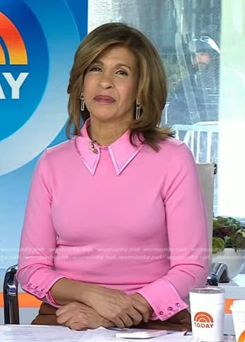 Hoda’s pink collared sweater on Today