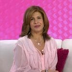 Hoda’s pink sheer ruffle front blouse on Today