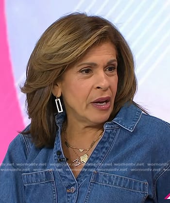 Hoda’s rectangle link earrings on Today