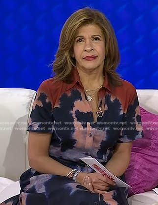 Hoda’s tie dye shirtdress on Today