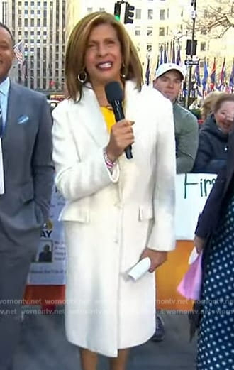 Hoda’s white wool coat on Today