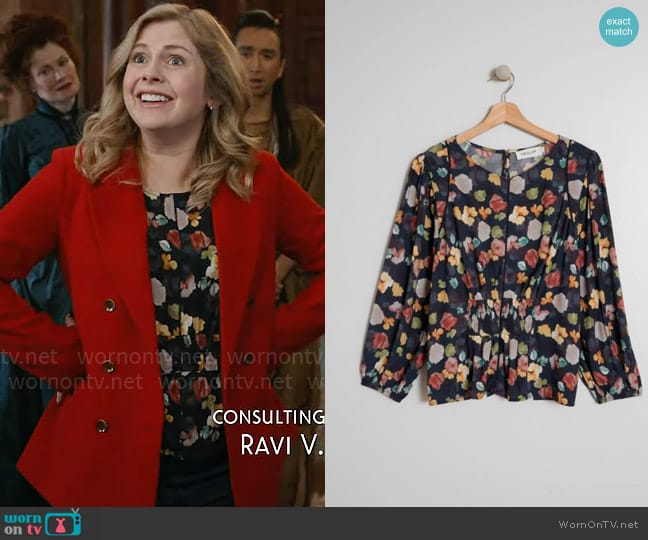 Sam’s floral top on Ghosts