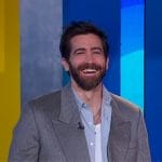 Jake Gyllenhaal’s grey striped blazer on Good Morning America