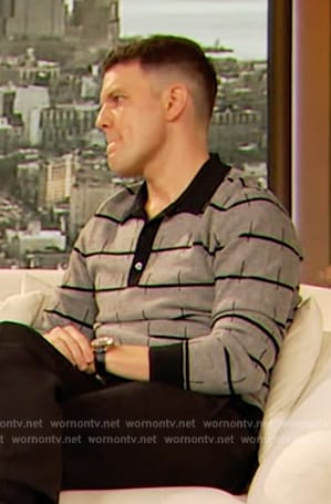 Jake Lacy's gray polo sweater on The Drew Barrymore Show