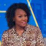 Janai’s leopard print shirt on Good Morning America