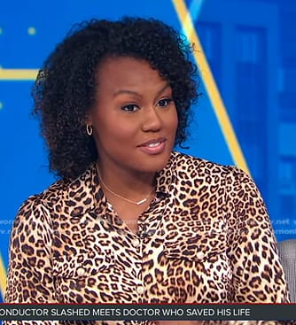 Janai's leopard print shirt on Good Morning America