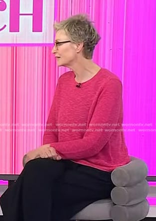 Jane Lynch's pink knit sweater on Today