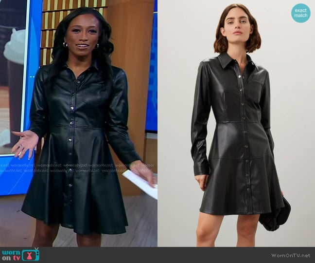 Jason Wu Collective Button Up Leather Dress worn by Brittany Bell on Good Morning America