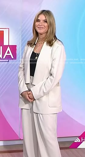 Jenna’s ivory open jacket and wide leg pants on Today