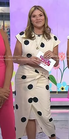 Jenna's white polka dot top and skirt on Today